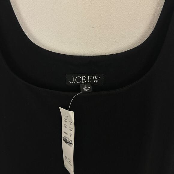 J.Crew Drop Waist Mixy Dress Midi Cotton A Line Minimalist Black Small NWT - Picture 7 of 11